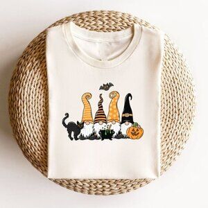 Cute Halloween Gnomes Funny Spooky Fall Holiday T-Shirt